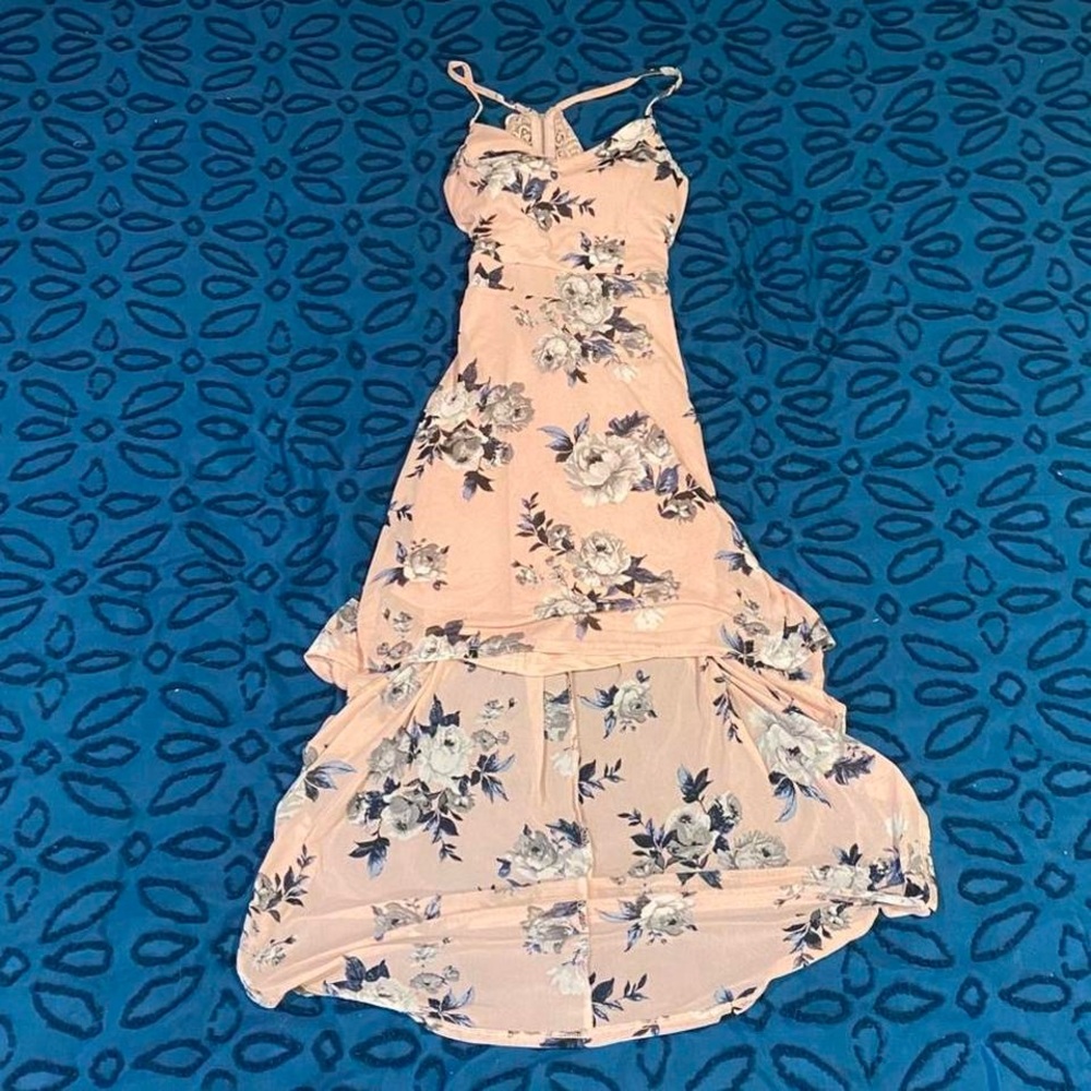 No Boundaries Pink and Blue Floral Dress